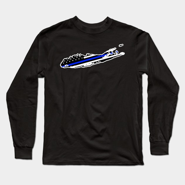 Long Island Thin Blue Line Long Sleeve T-Shirt by ilvms